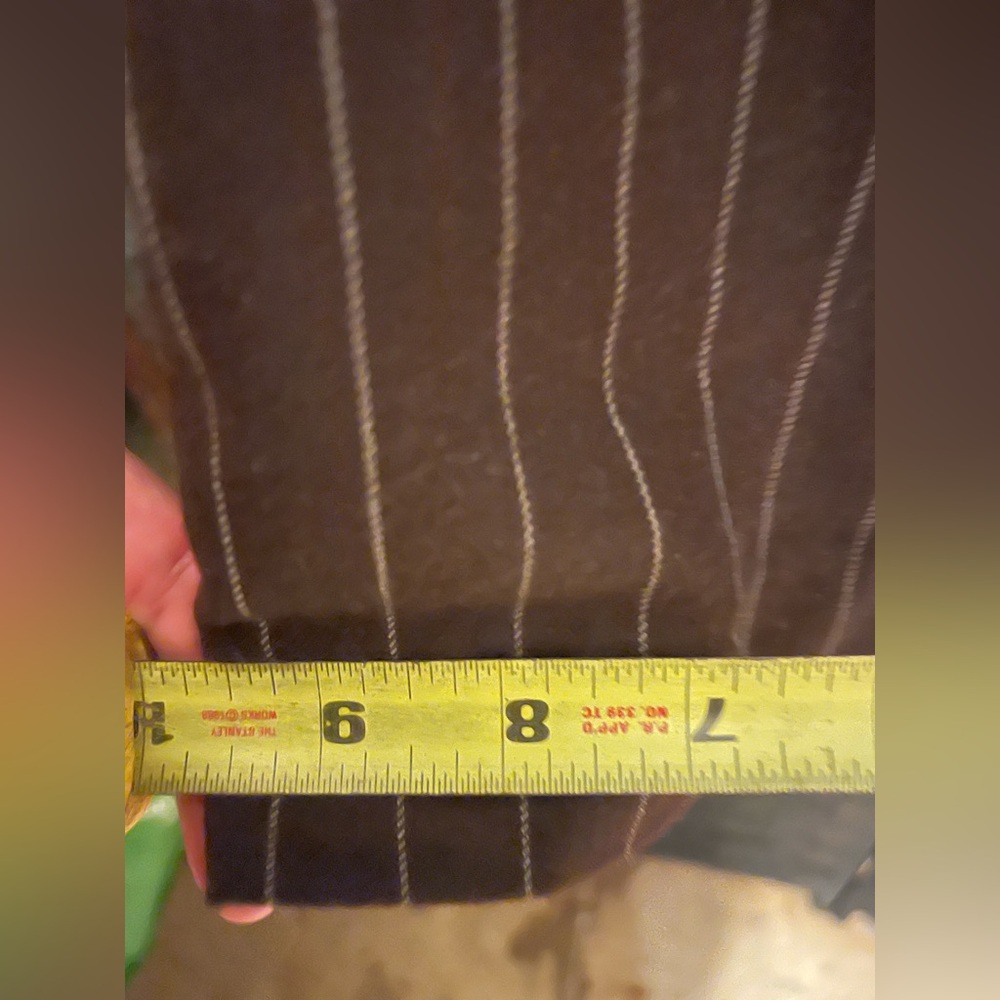 Chaps brown stripe women’s dress pants size 16 wool and lining polyester - Picture 4 of 9